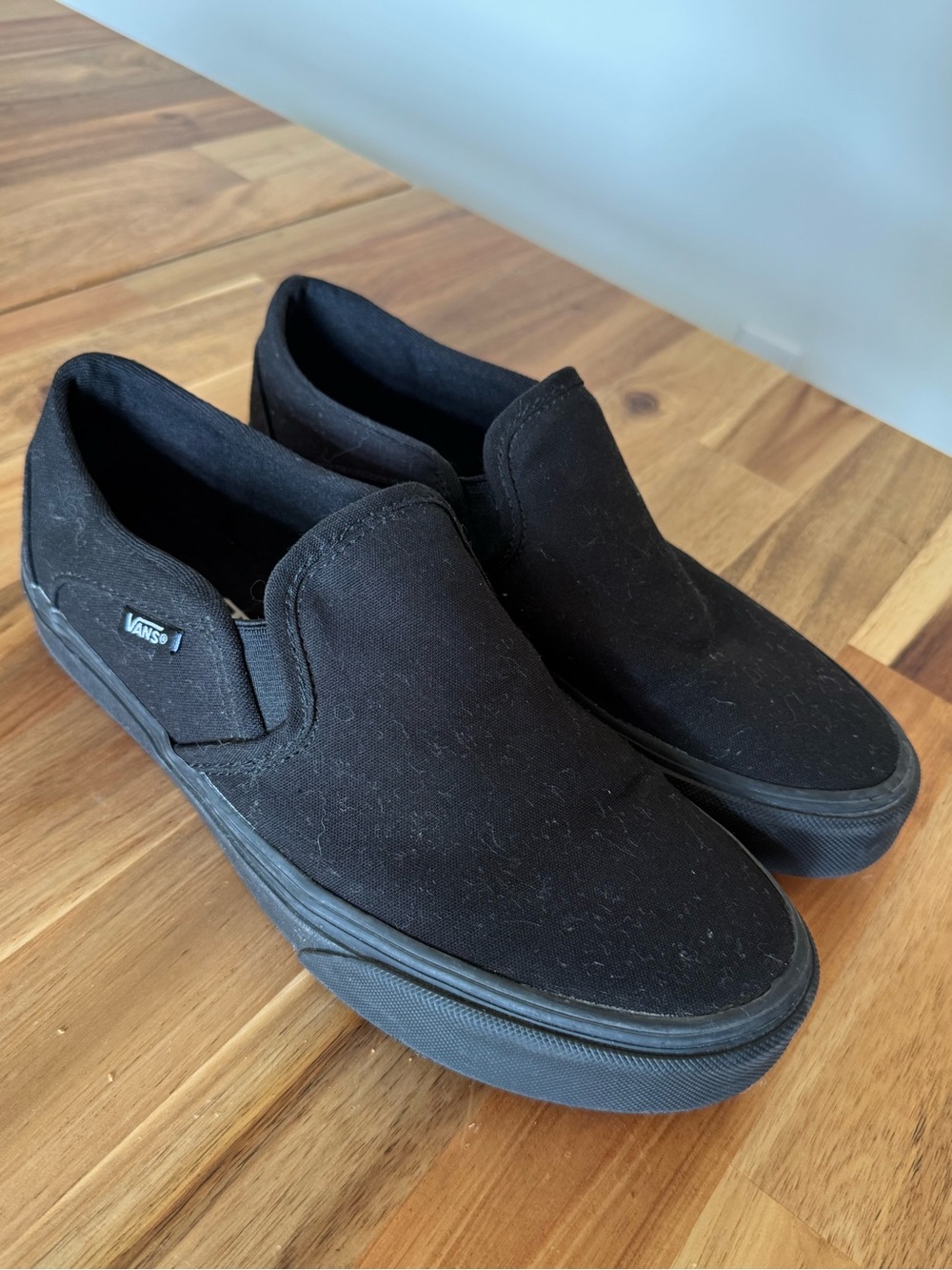 Vans Classic Slip-On Black Canvas Sneakers Women’s 8.5 Black/Black
